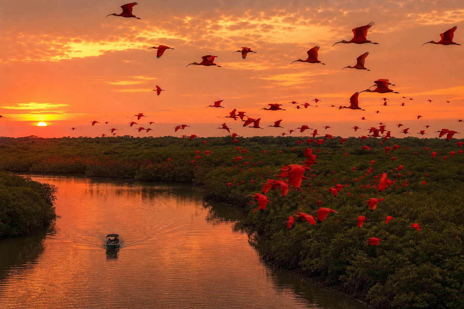 Experiencia privada de guarás al atardecer